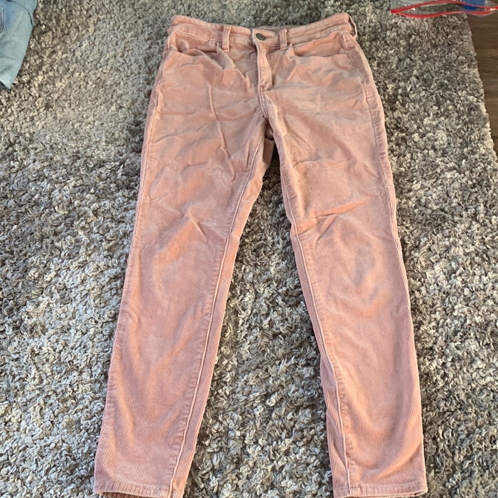 American Eagle pink corduroy pants, size 8